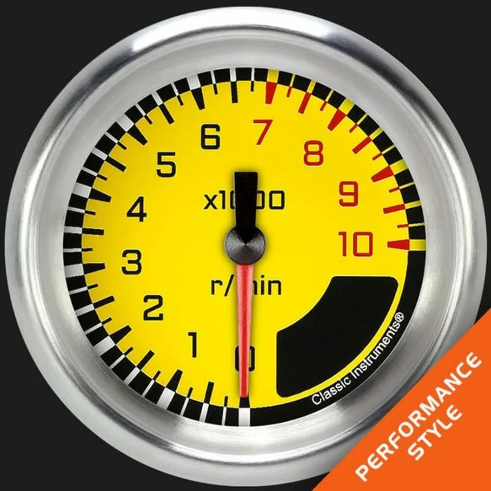 AutoCross Yellow 2 5_8_ Tachometer AX383YAPF